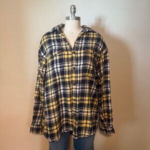 Red Head Yellow Plaid Flannel Buttondown